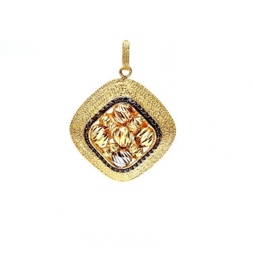 Yellow gold pendant with smoky quartz