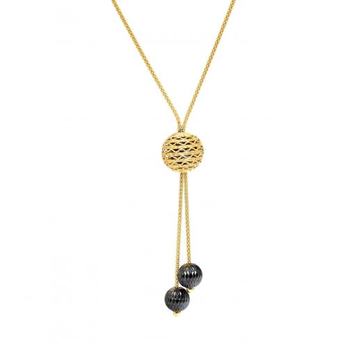 Yellow and black gold necklace