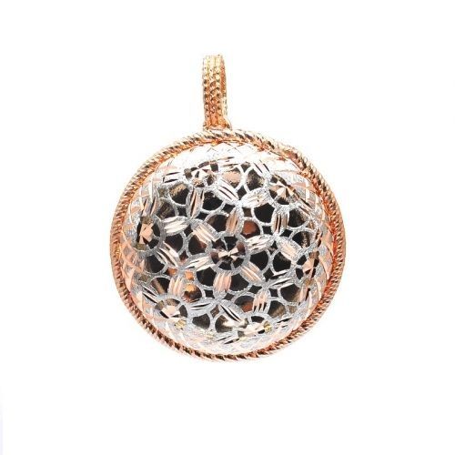 Rose and white gold pendant