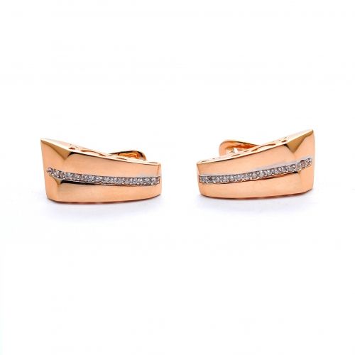 Rose gold earrings with zircons