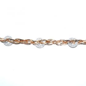 Rose, yellow and white gold bracelet