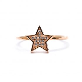 Rose gold star ring
