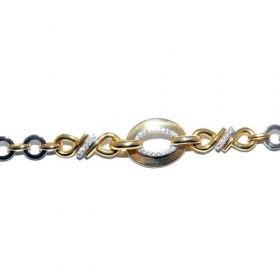 Yellow and white gold bracelet with zircons