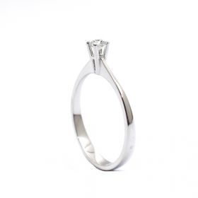 Годежен пръстен  от бяло злато с диамант 0.16 ct 