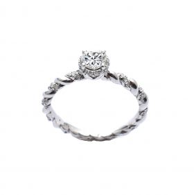 White gold engagement ring with diamonds 0.55 ct