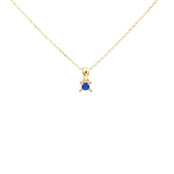 Yellow gold necklace with sapphyre 0.11 ct