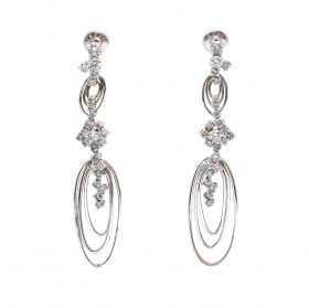 White gold earrings with diamonds 1.73 ct
