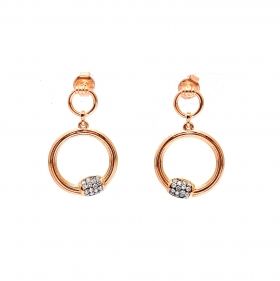 Rose gold earrings with zircons